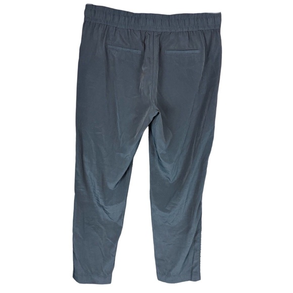 Banana Republic Sz. M Black Ankle Pants Elastic Waist Drawstring Tan Geometric - Picture 3 of 7